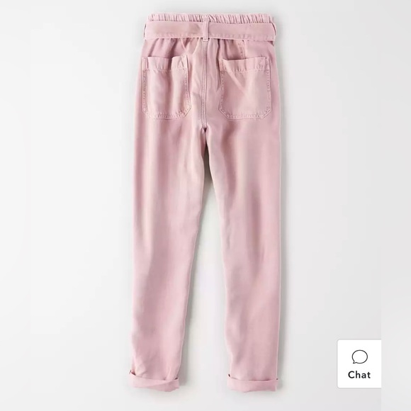 American Eagle Super High Waisted Taper Pants Pink 16 NWT - Picture 2 of 7